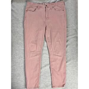 madewell high rise skinny skinny crop jeans dusty rose size 32